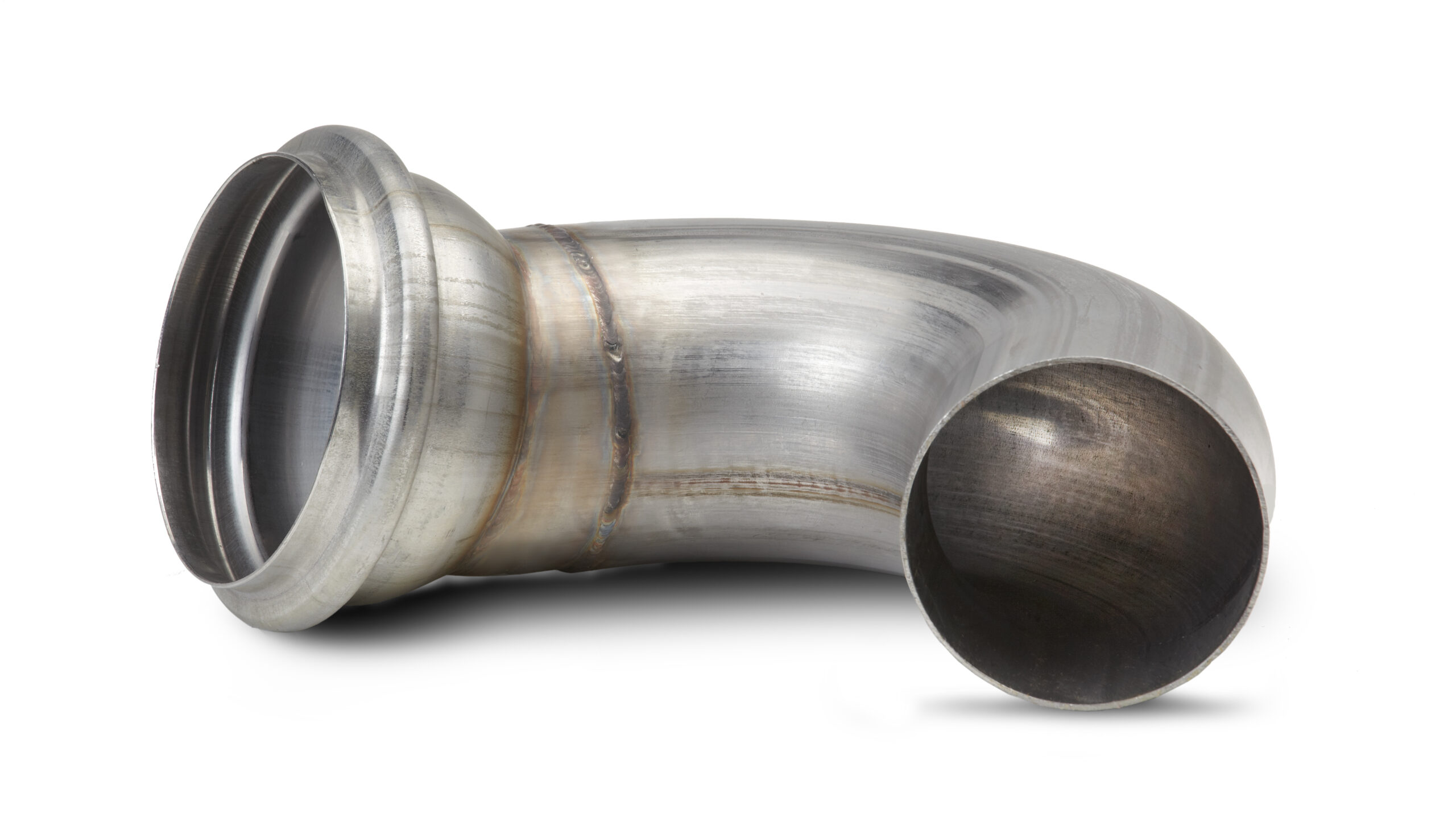 Tube end forming example showing formed exhaust tube connections